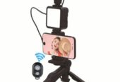 Kit De Vidéos Vlogging + Microphone + Trépied à Lumière LED