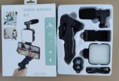 Kit De Vidéos Vlogging + Microphone + Trépied à Lumière LED