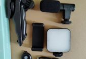 Kit De Vidéos Vlogging + Microphone + Trépied à Lumière LED