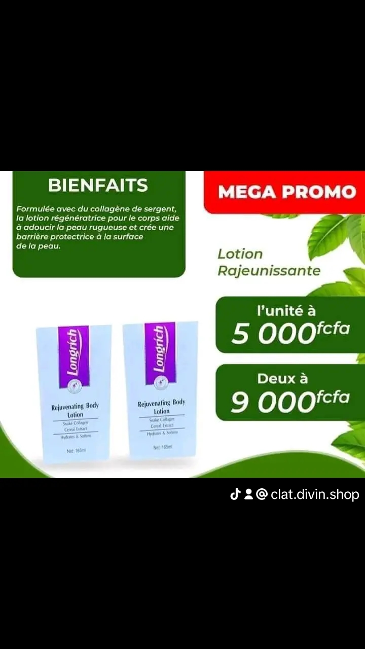 Lotion rajeunissante