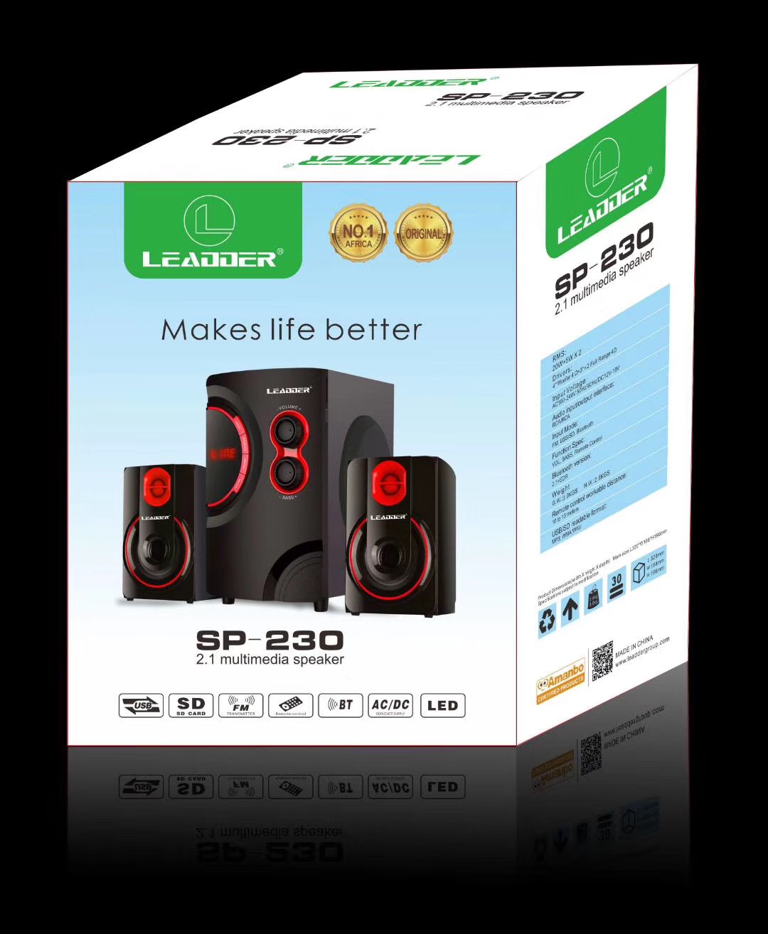 Woofer Leadder SP-230- Bluetooth/Radio/Usb