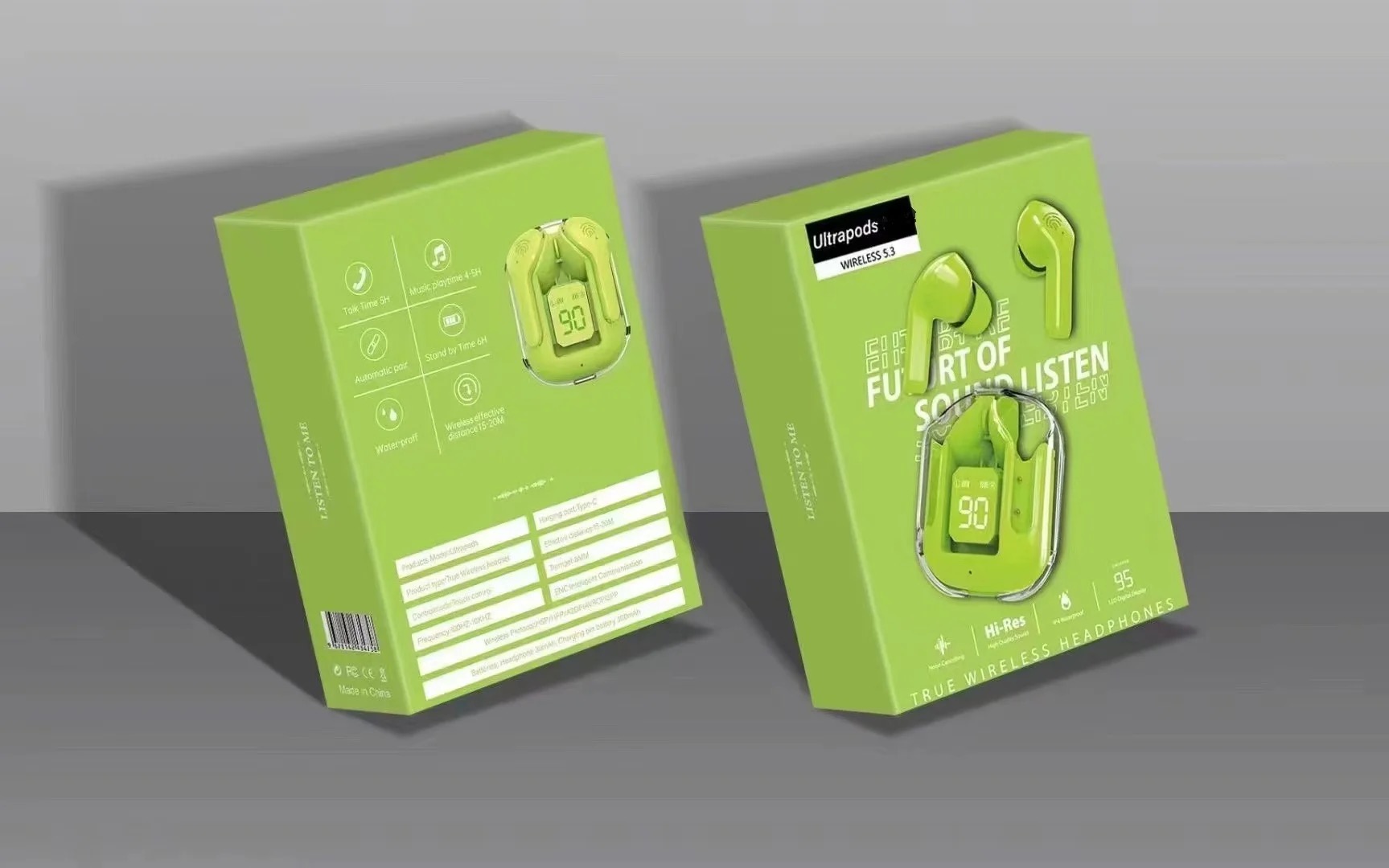 Écouteurs sans fil transparent