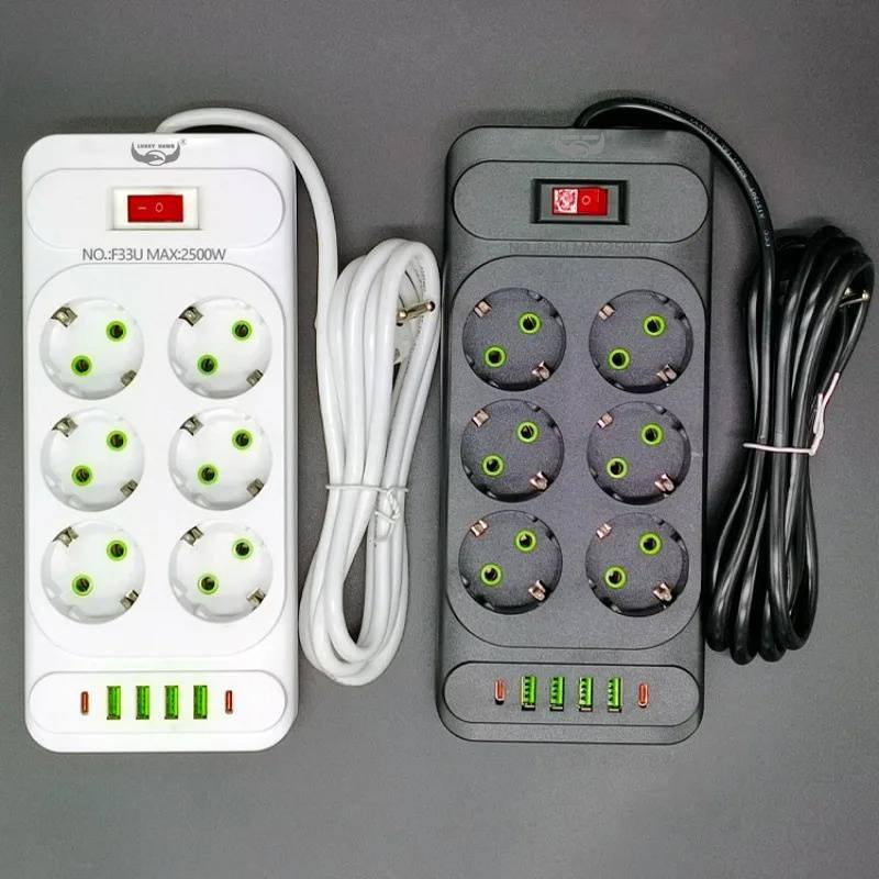 Multiprise de prise leadder 2 en 1 6 prises/4portsUSB/2 ports Type C PD-61U