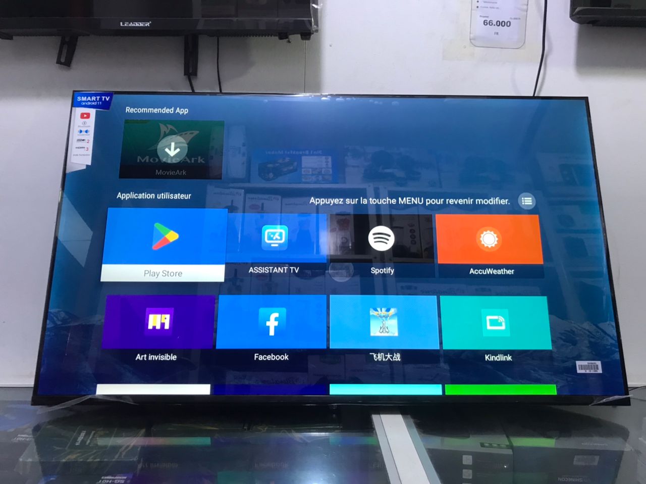 TV LEADDER 65 pouces Android UHD/4K version 11 Bluetooth