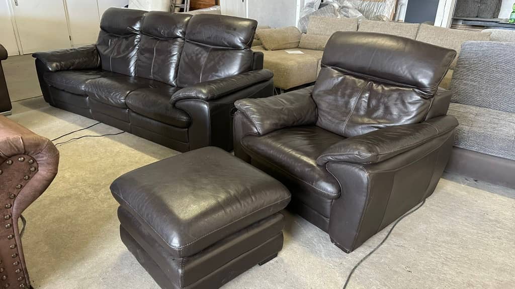 Salon cuir et tissu importés