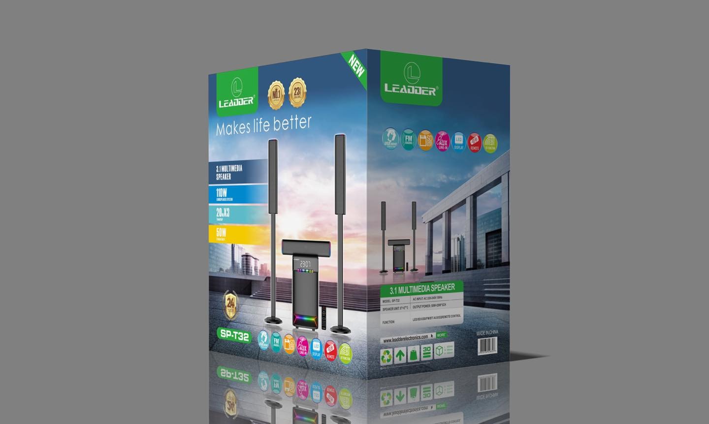 ENCEINTE MULTIMÉDIA 3.1 – BT/USB/SD/FM SP-T32