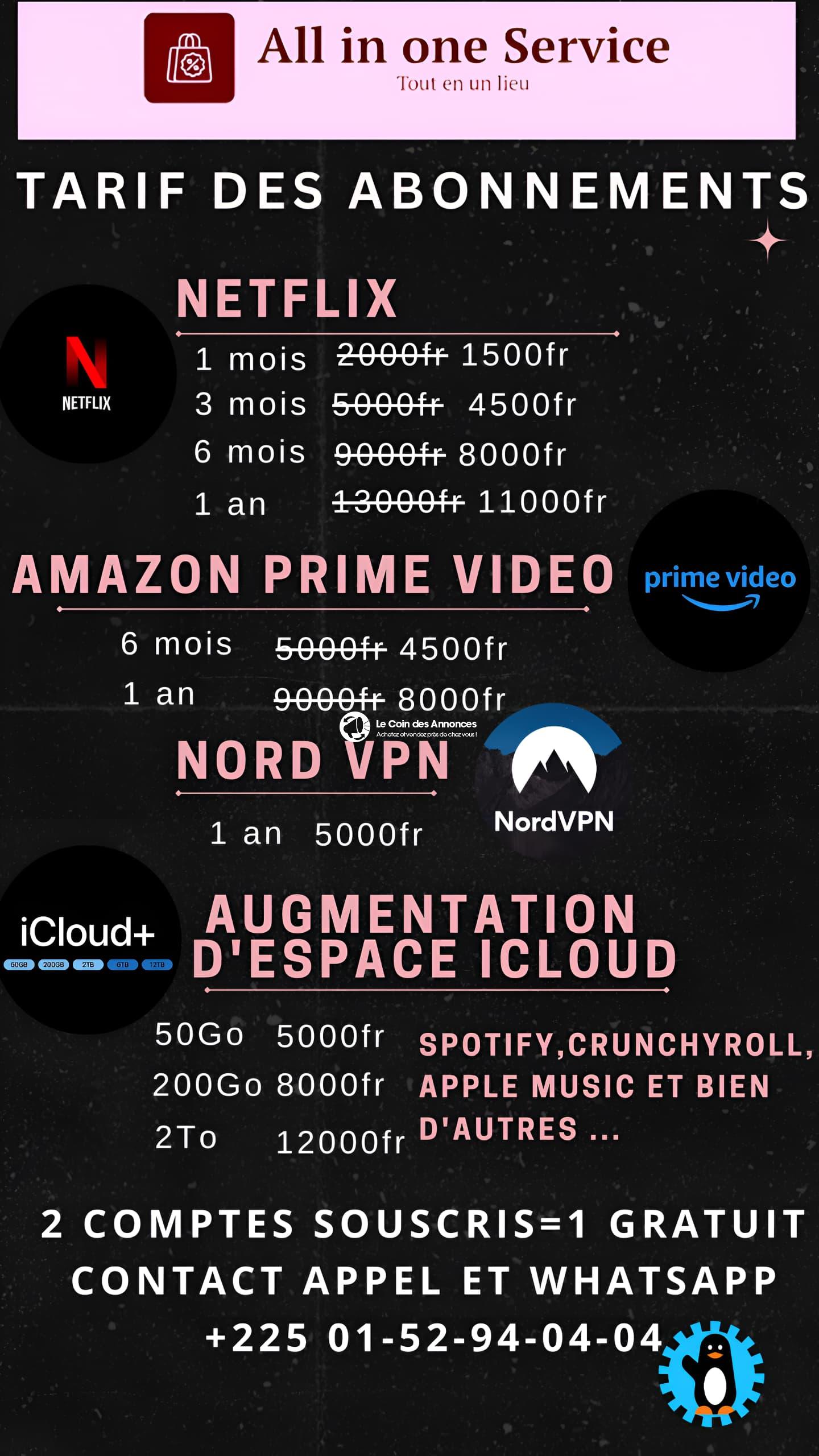 AUGMENTATION DE VOTRE ESPACE ICLOUD pour iphone et autres services disponibles