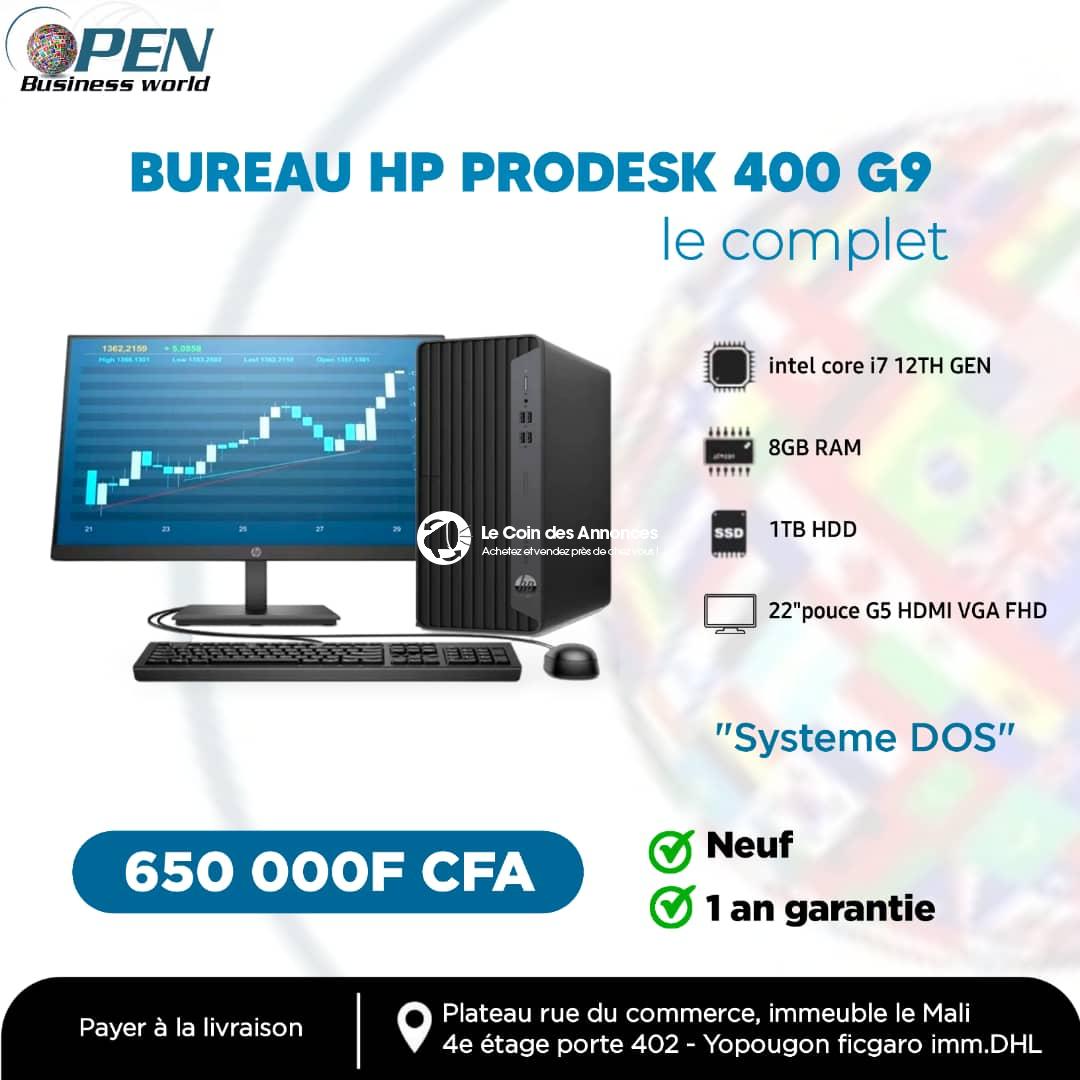 BUREAU HP PRODESK 400 G9 intel core i7 12TH GEN 8GB RAM