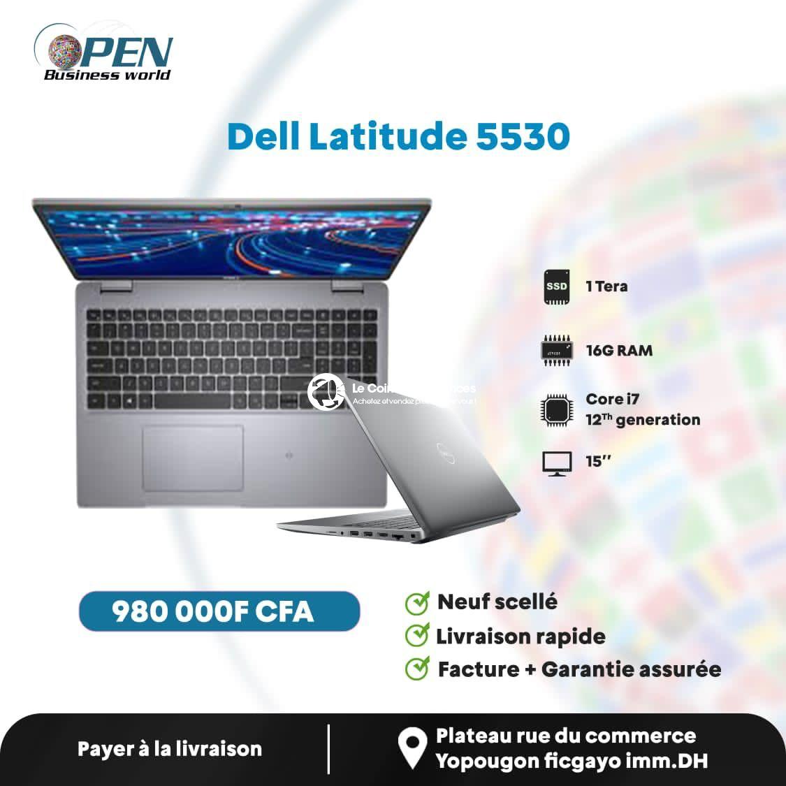 Dell Latitude 5530 SSD 1 Tera 16G RAM Core i7 12th generation 15″Pouce