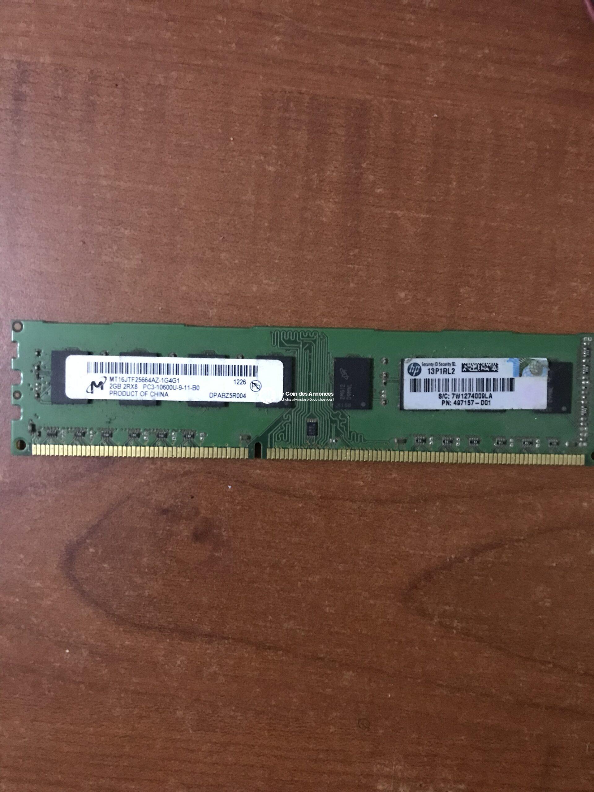 Barrette RAM 2 Gb DDR3 1333 MHZ