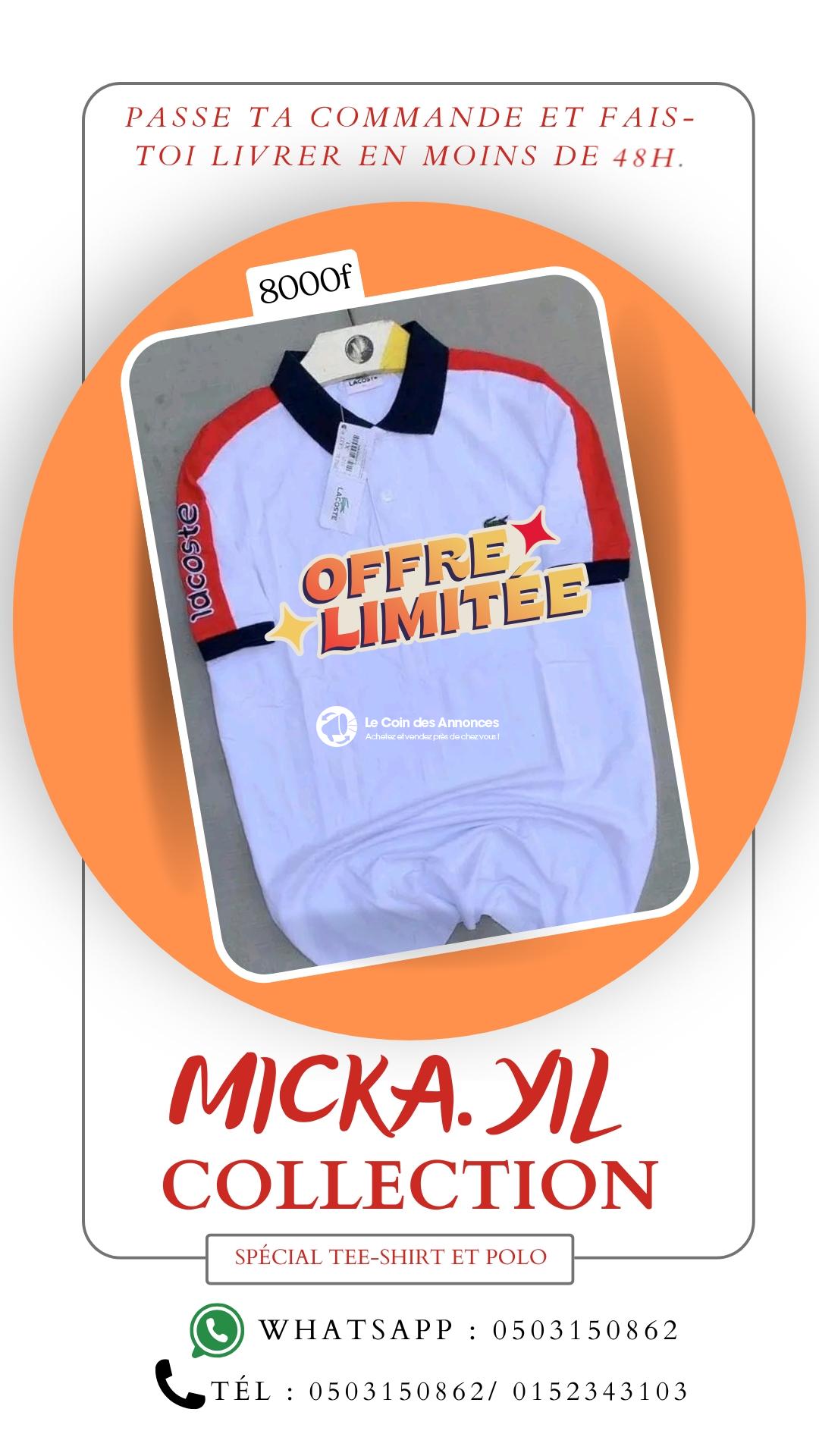 VENTE de Tee-shirts et Polos en coton. Toutes tailles.