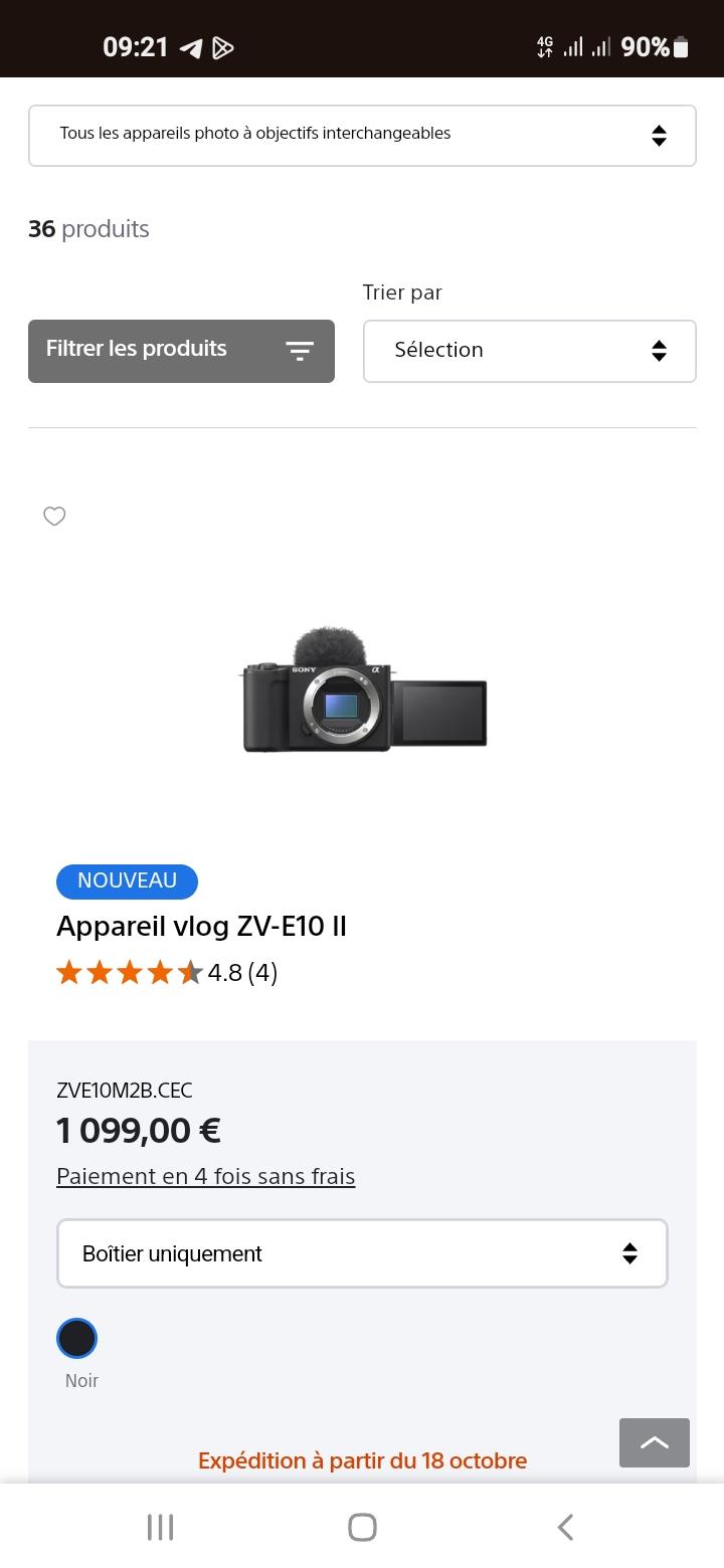 Appareil Sony ZV-E10II