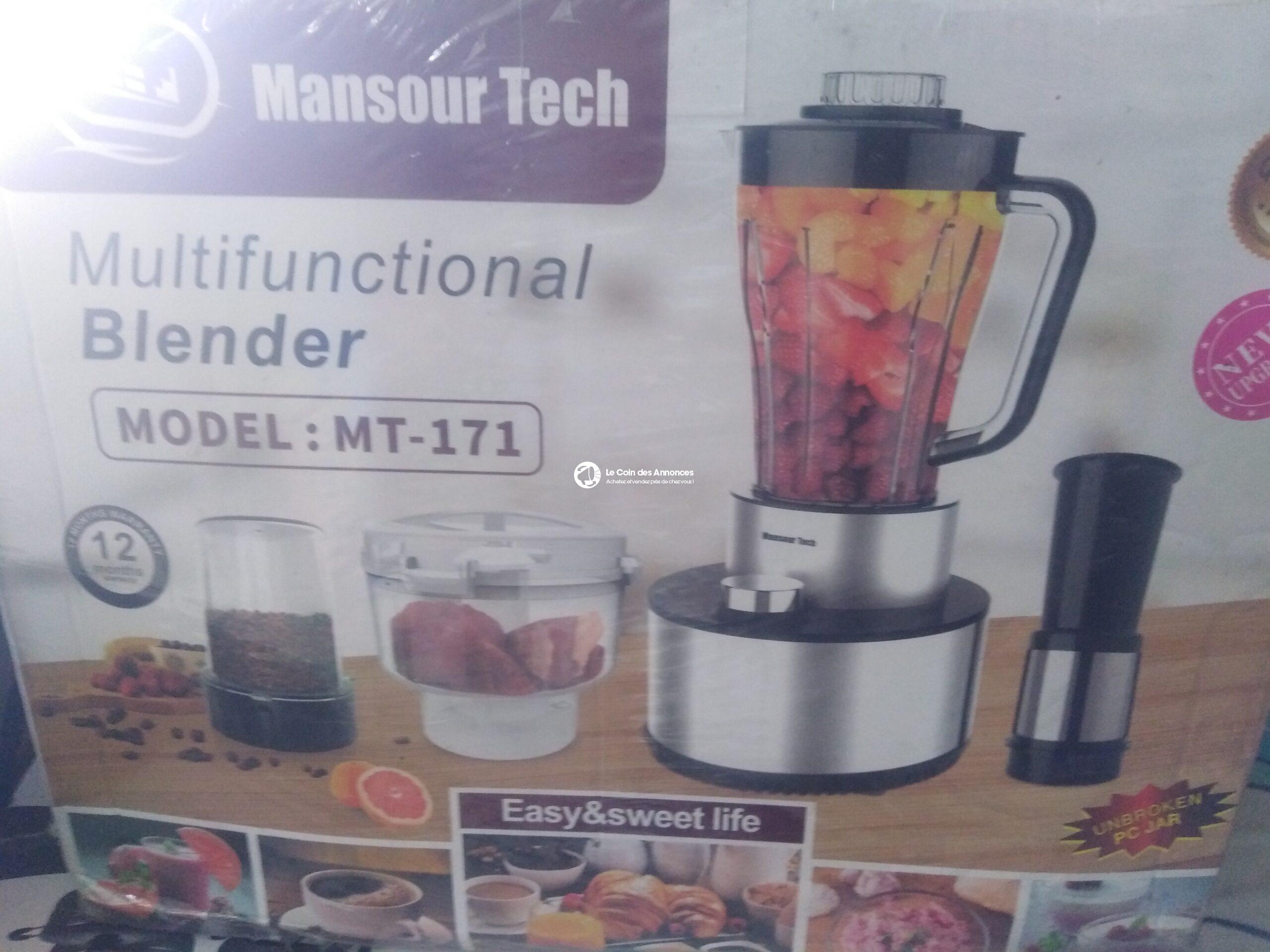 Blender Multifonction Mansour Tech – MT-171 – 4 en 1 – 12 Mois Garantie