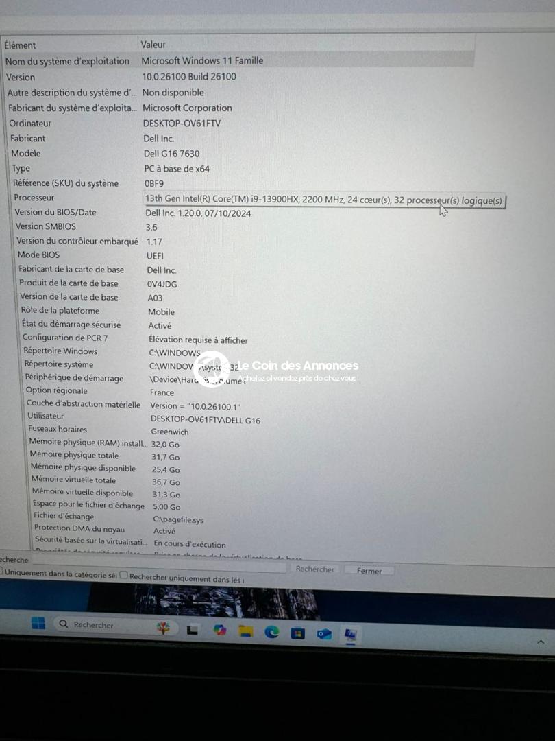 PC Gamers, Programmeurs, Architecture, Multimédia,Dell G16 -7630 13th Génération