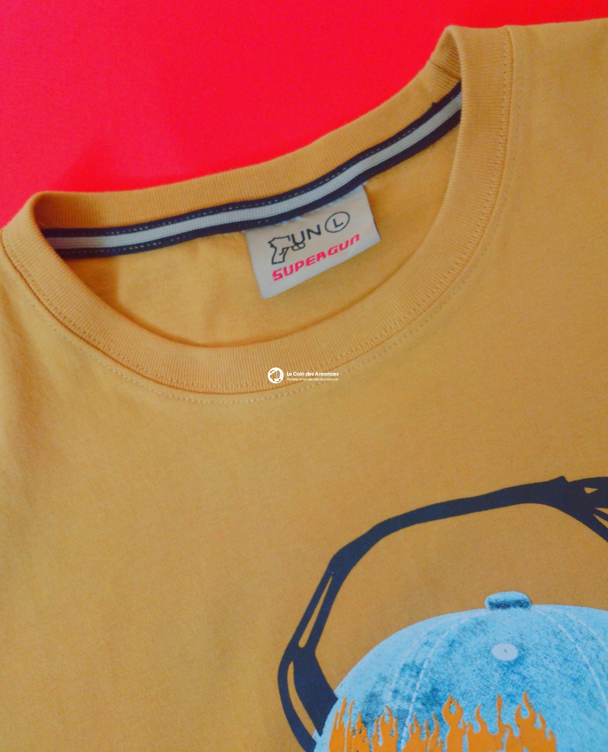 Tee-shirt jaune tendance “MUSIC”