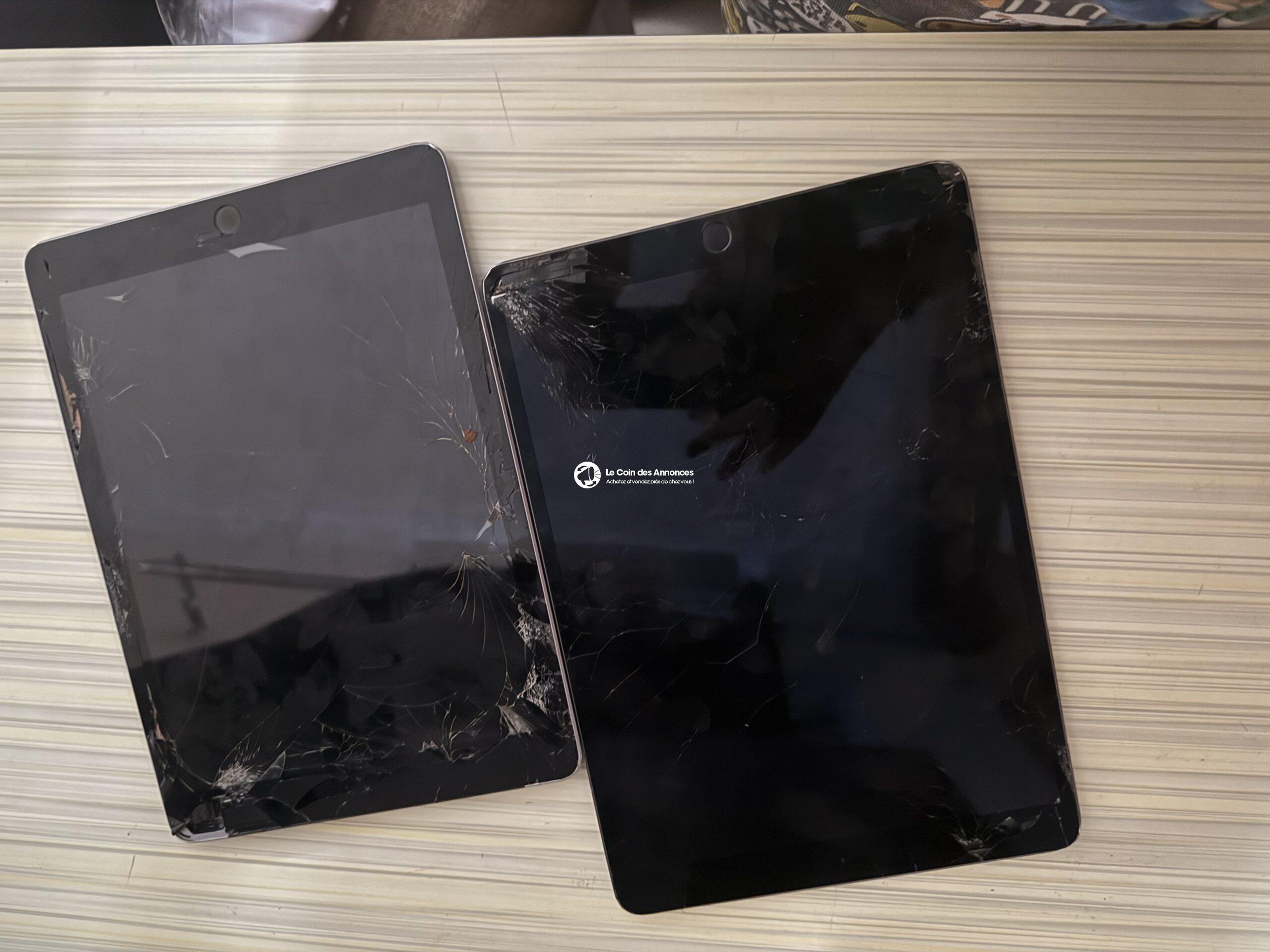 2 iPads fonctionnels – écran abîmé seulement(prix à débattre)